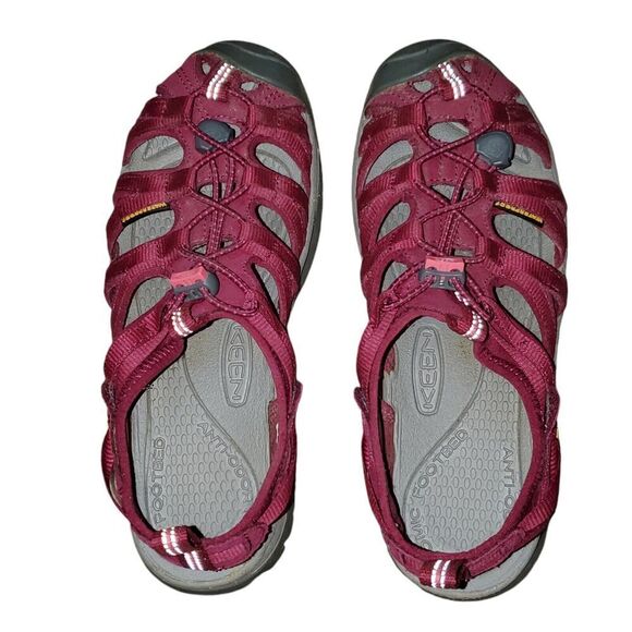 Keen Women Sz 8 Whisper Strap Sandals Waterproof Beet Red Trail Hiking - Picture 2 of 8